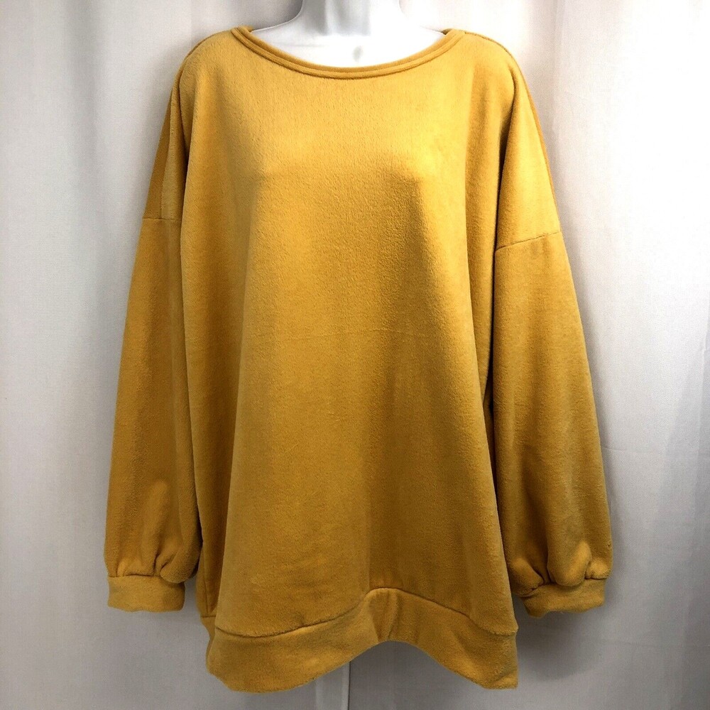 Cream n Sugar Size XL Gold Soft Velvet Leisure Sweatshirt Top Pullover USA Made